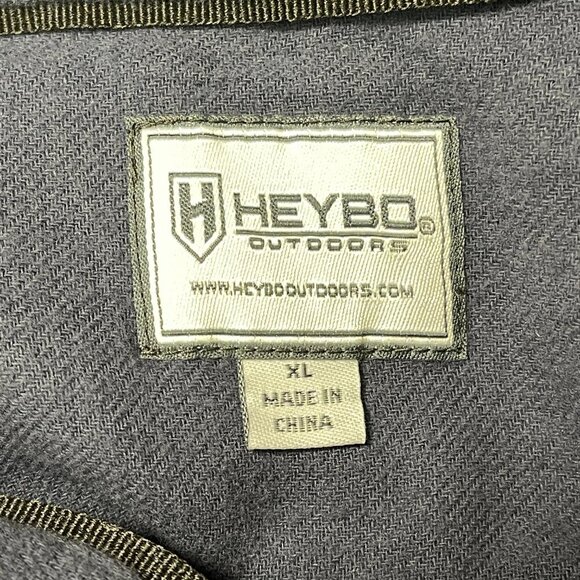 Heybo Outdoors Hunting Fishing Camping Brushed Flannel Crosscut Jacket XL Navy - Picture 10 of 14